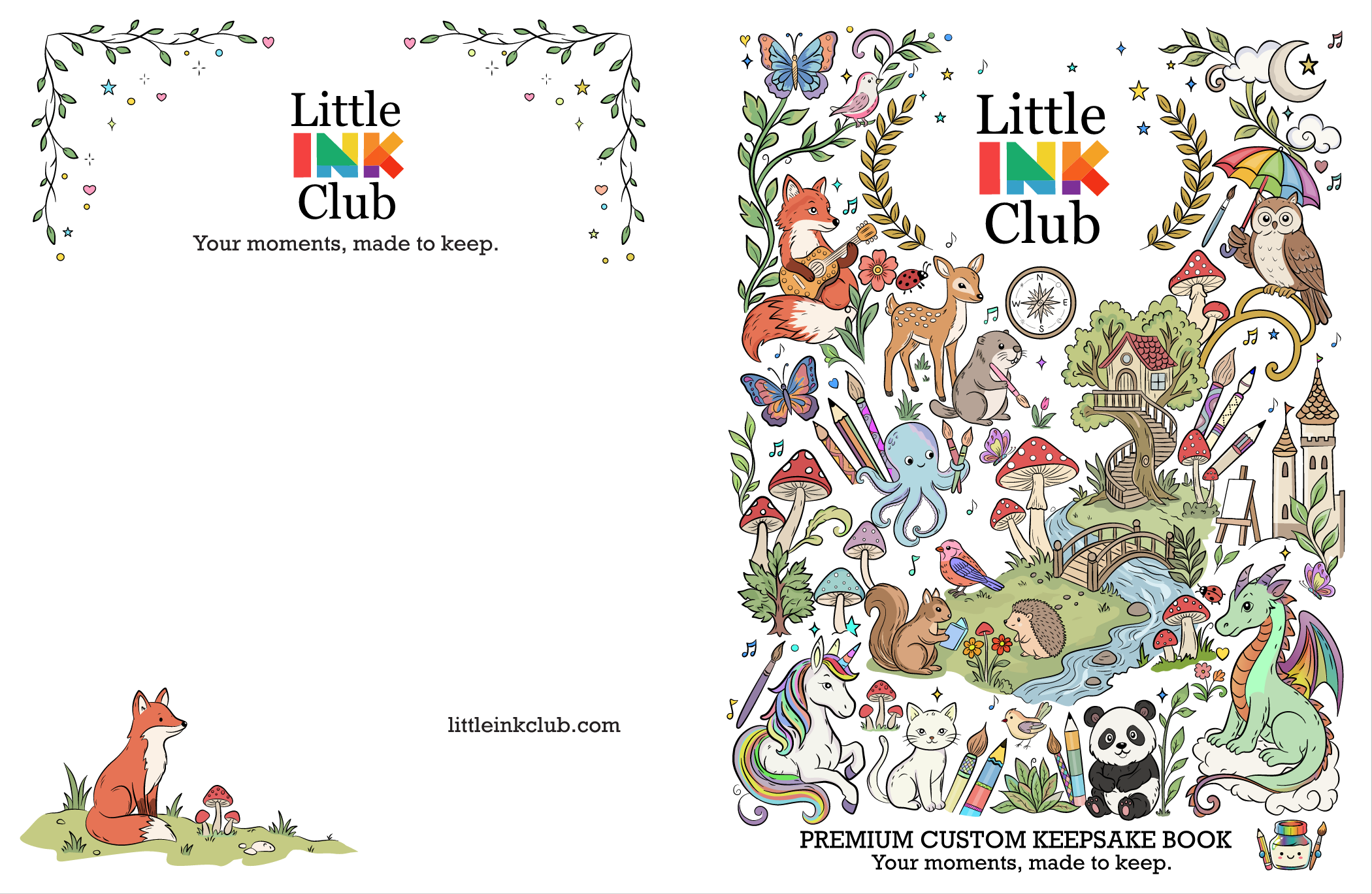 Little Ink Club personalized coil-bound coloring book